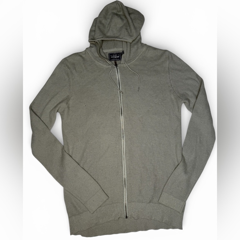 Topman Light Gray Zip-Up Sweater NWOT